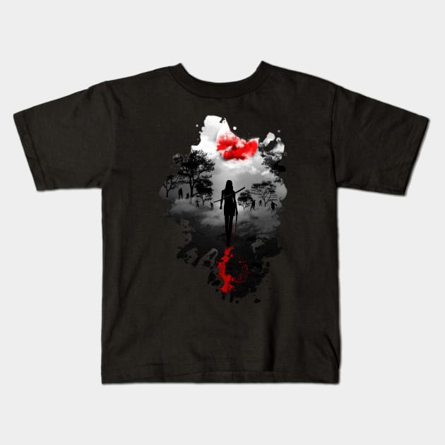 Fearless!! Zombie Apocalypse Design Kids T-Shirt by CyncorArtworks